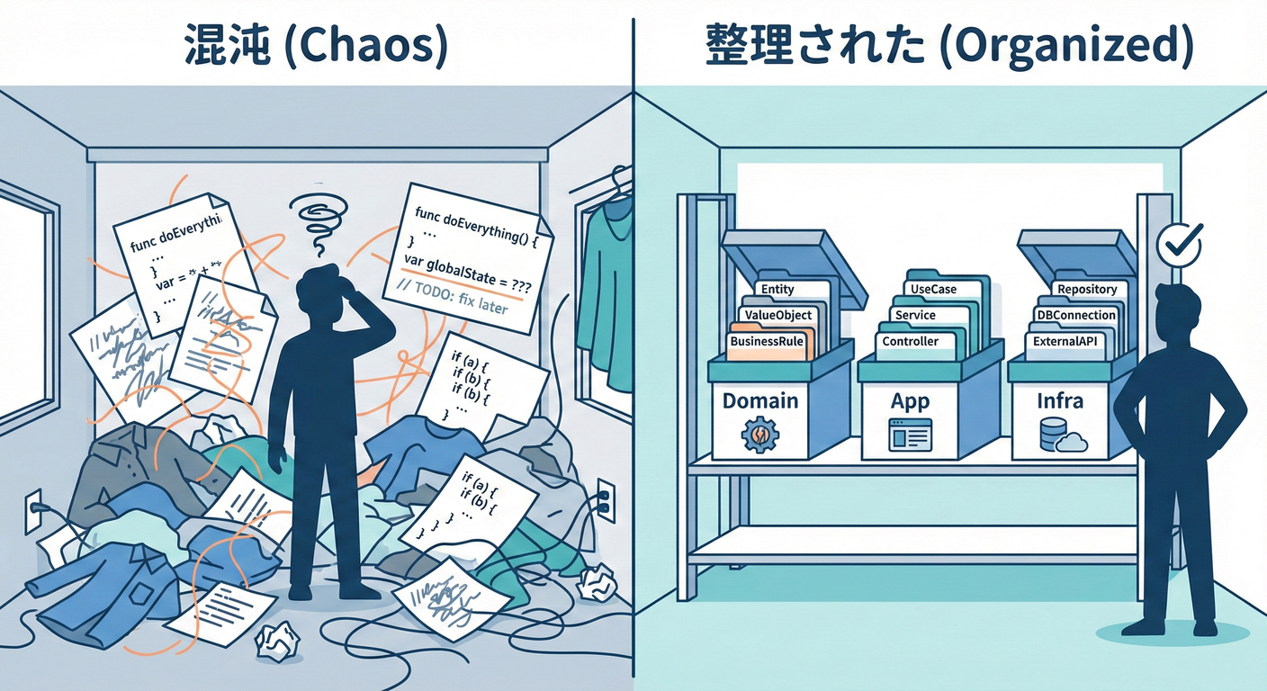 Messy vs Clean Code Organization