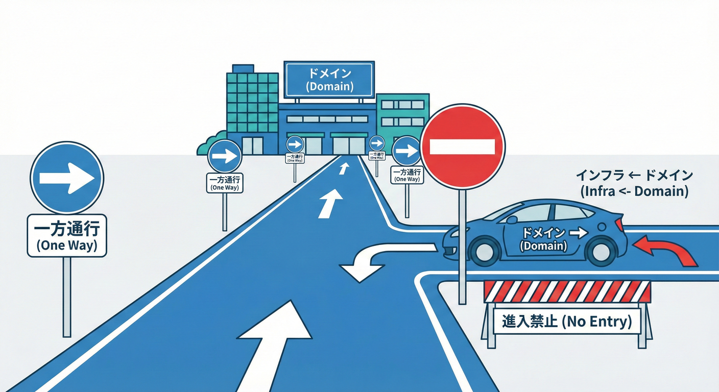 One-Way Dependency Rule