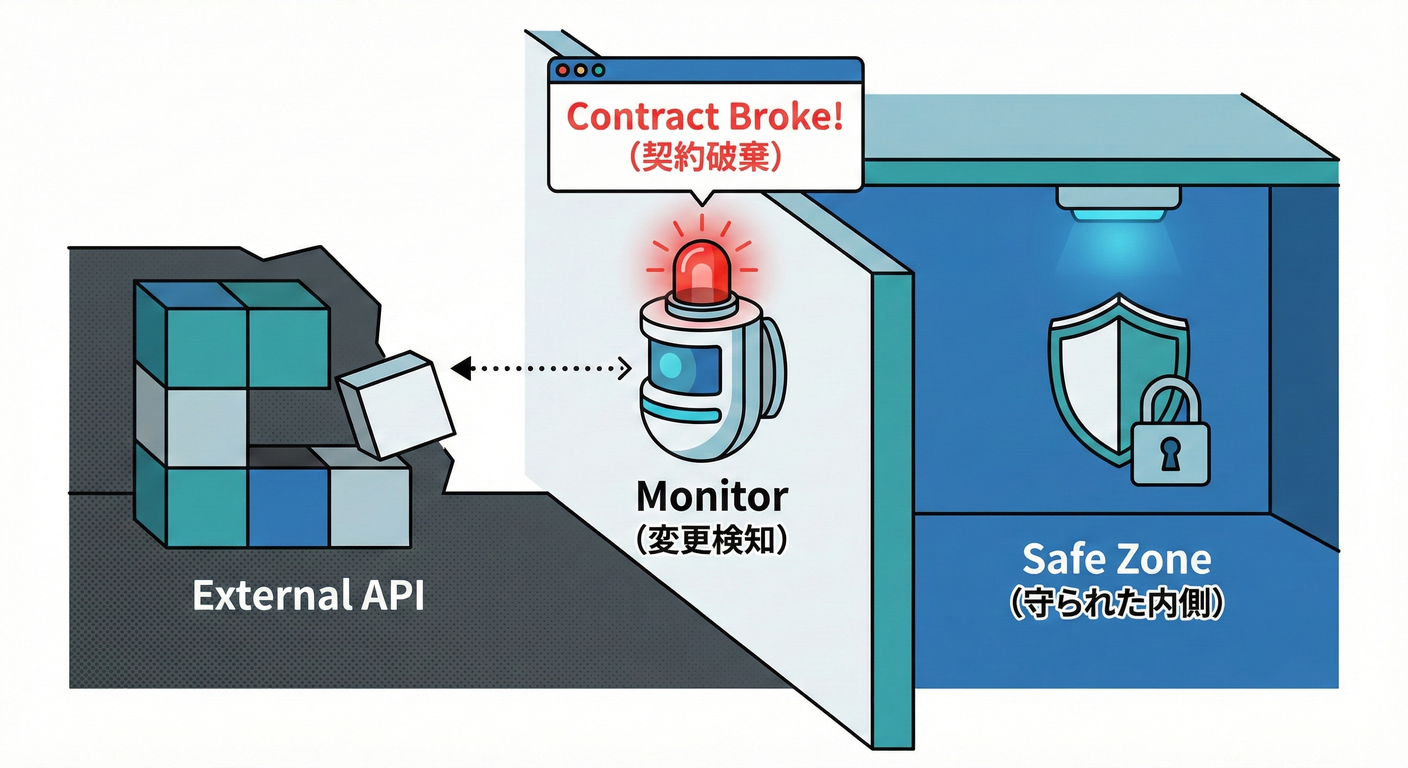 イメージ:外部仕様変更の自動検知シグナル