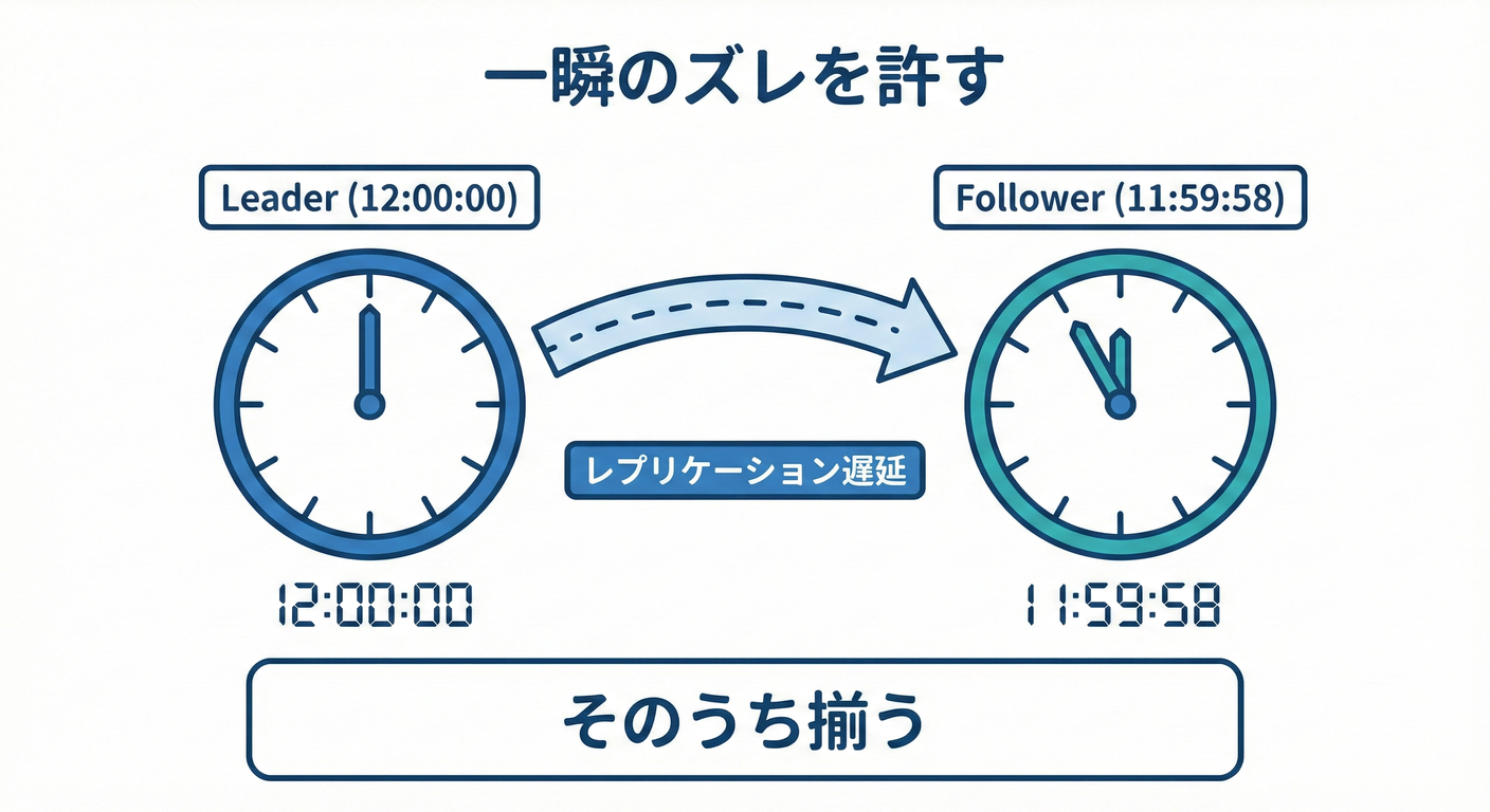 最終的整合性のイメージ(時計のズレ)