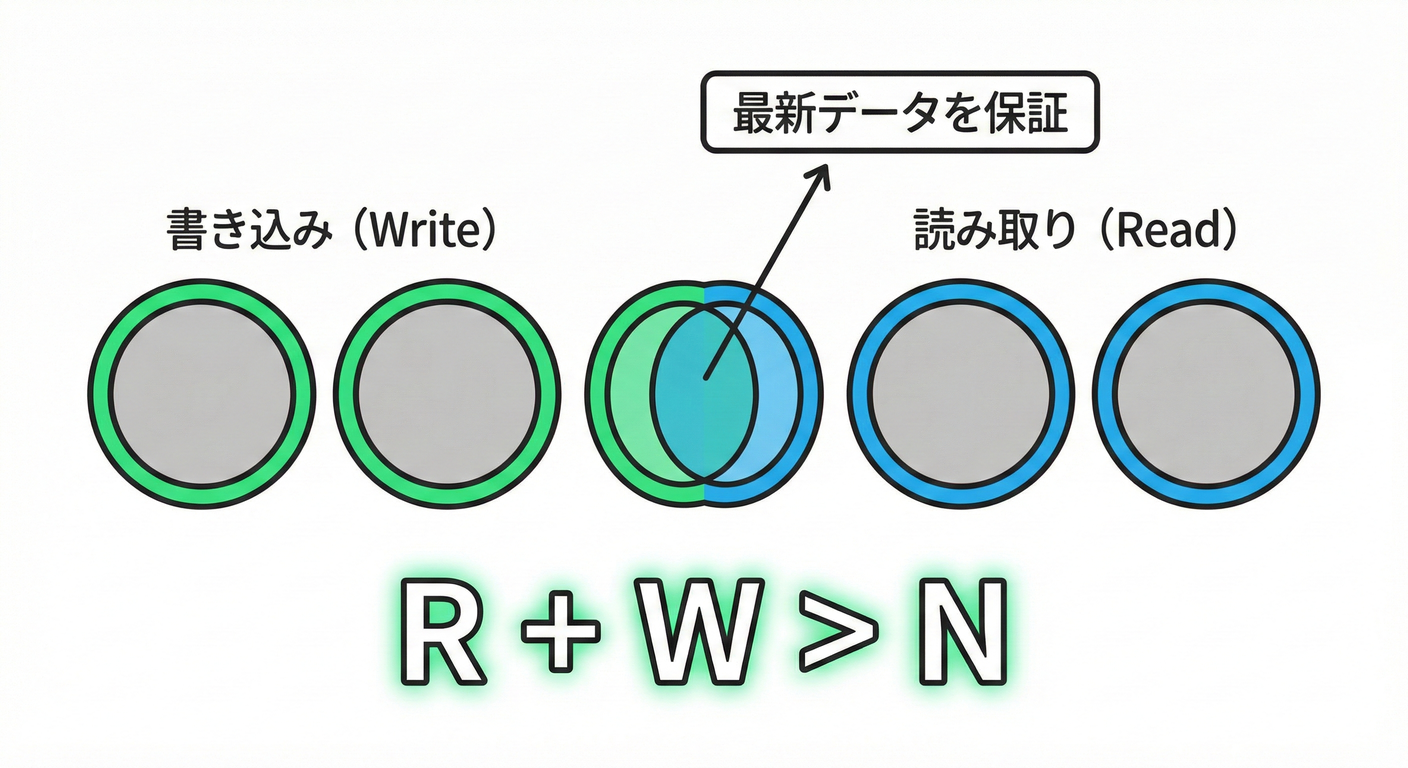 クォーラムの計算（R+W>N）