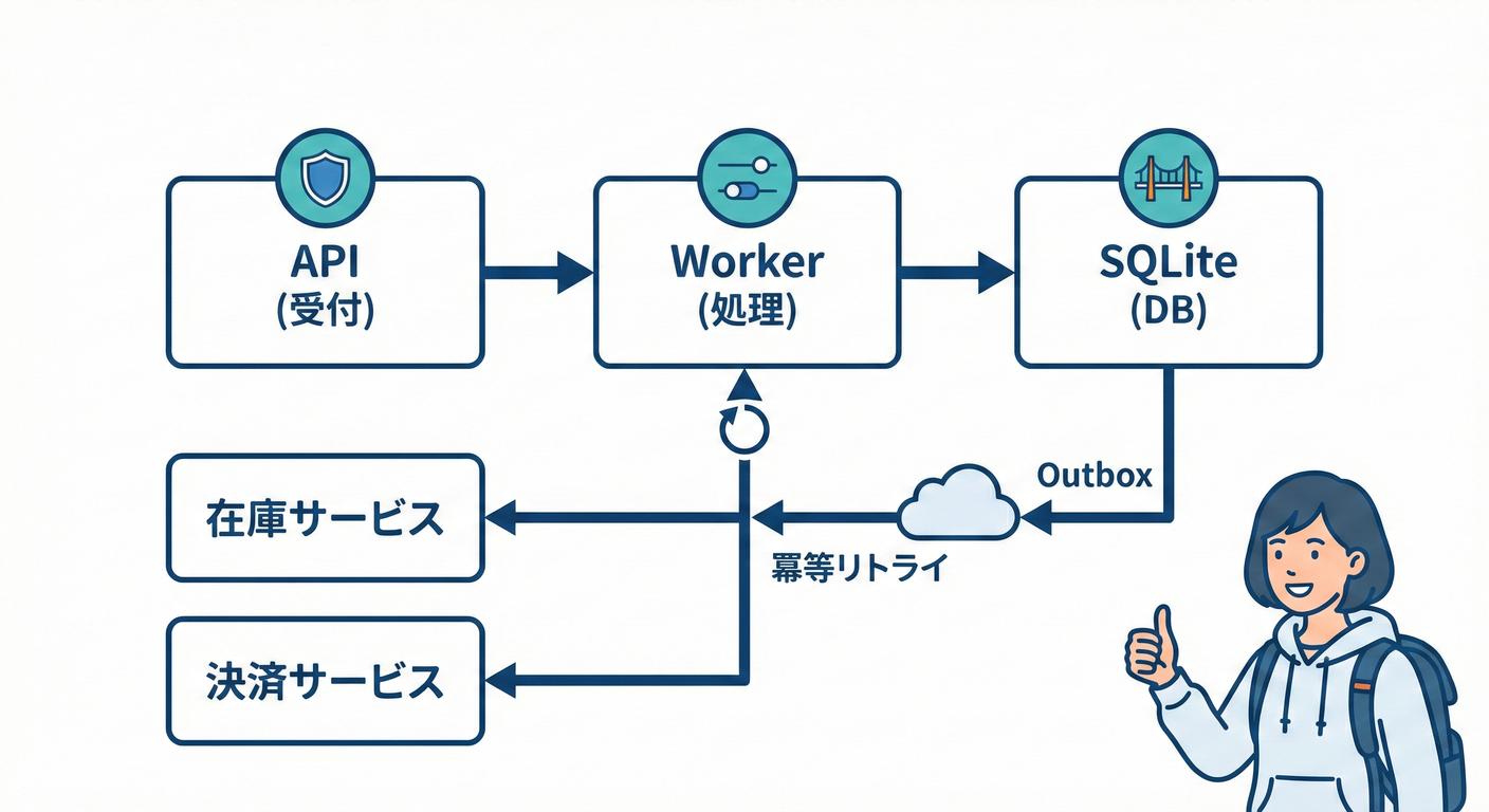 最終アーキテクチャ図(ミニ分散ECの全体像)