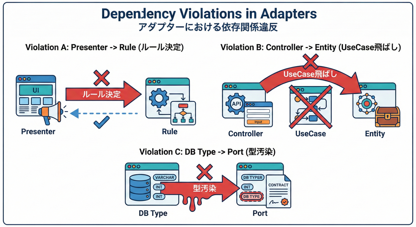 Common dependency violations in Adapters