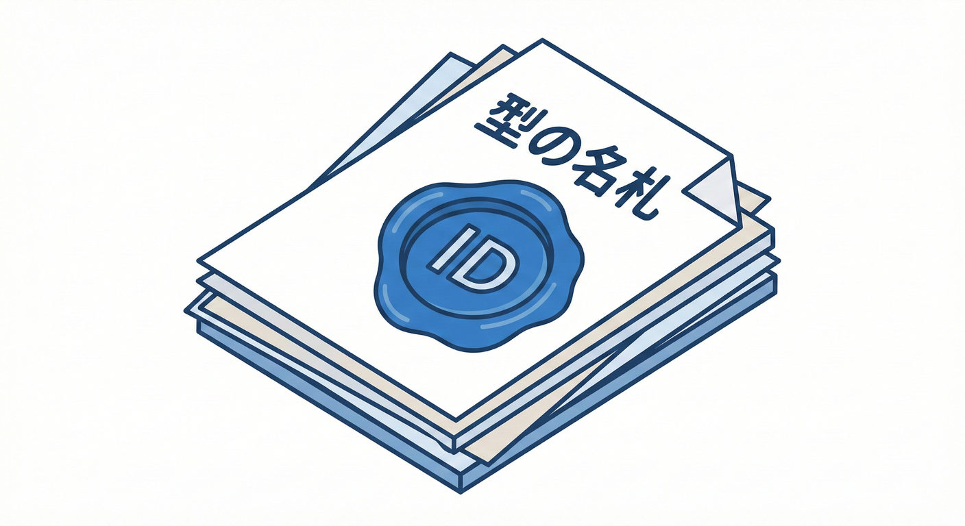 型の名札
