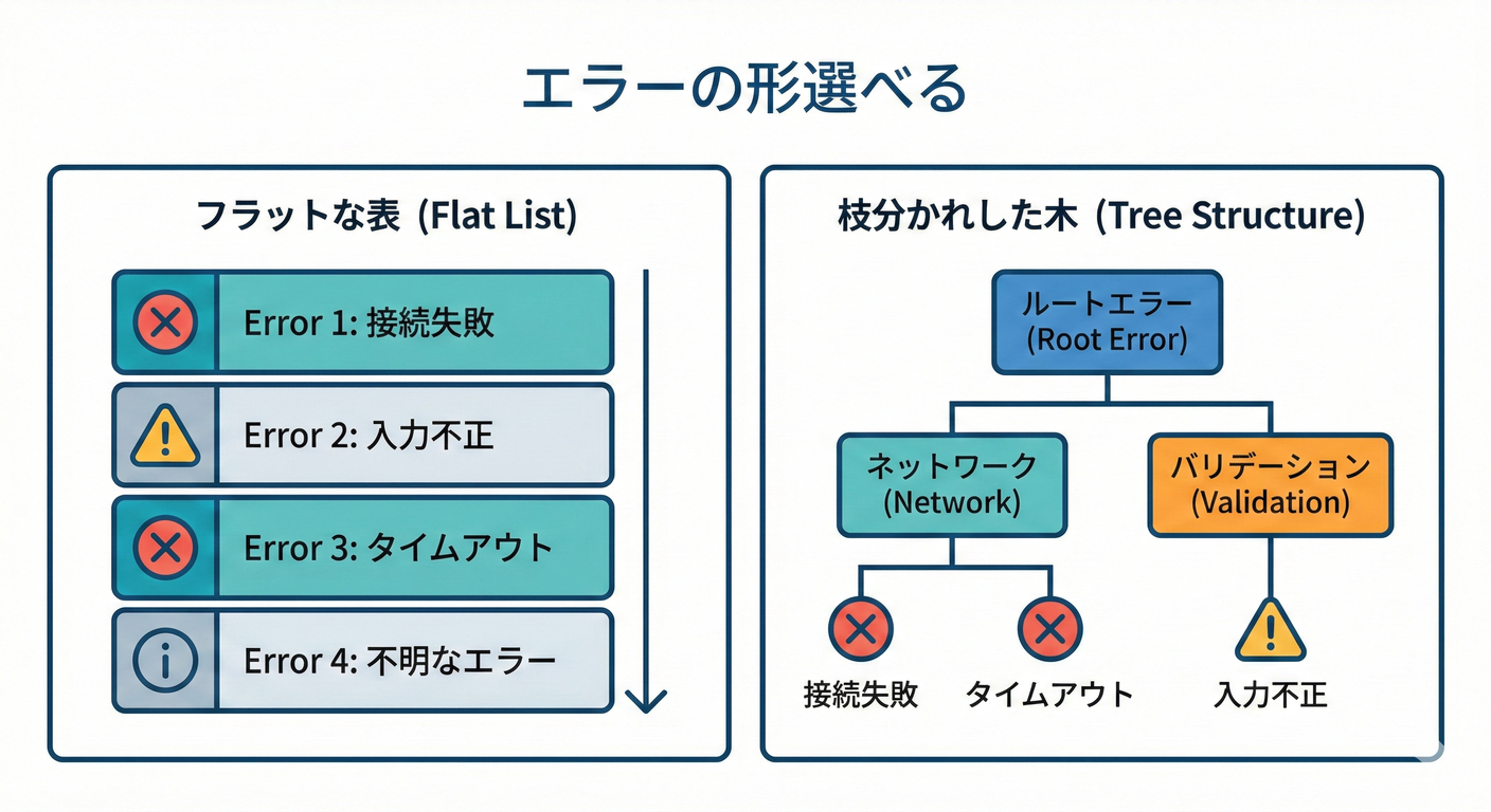 エラーの形選べる