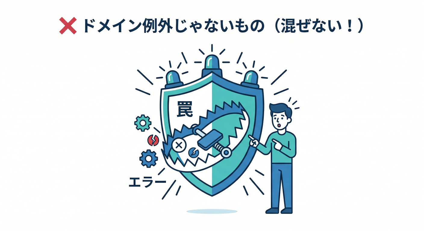 ❌ ドメイン例外じゃないもの(混ぜない!)
