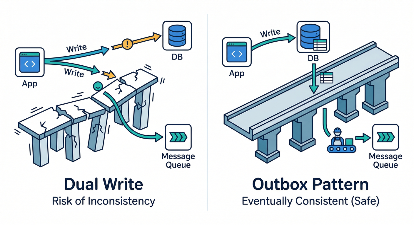 Dual Write vs Outbox Reliability