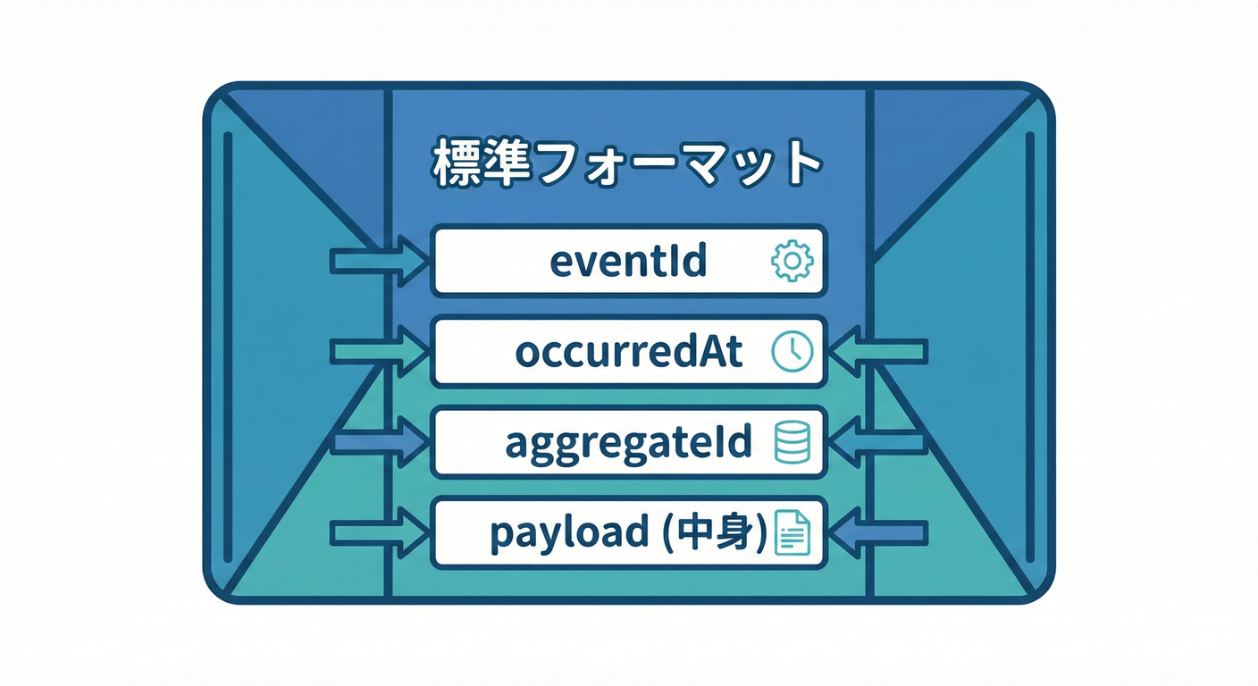 ドメインイベント의共通フォーマット（封筒）の構成要素