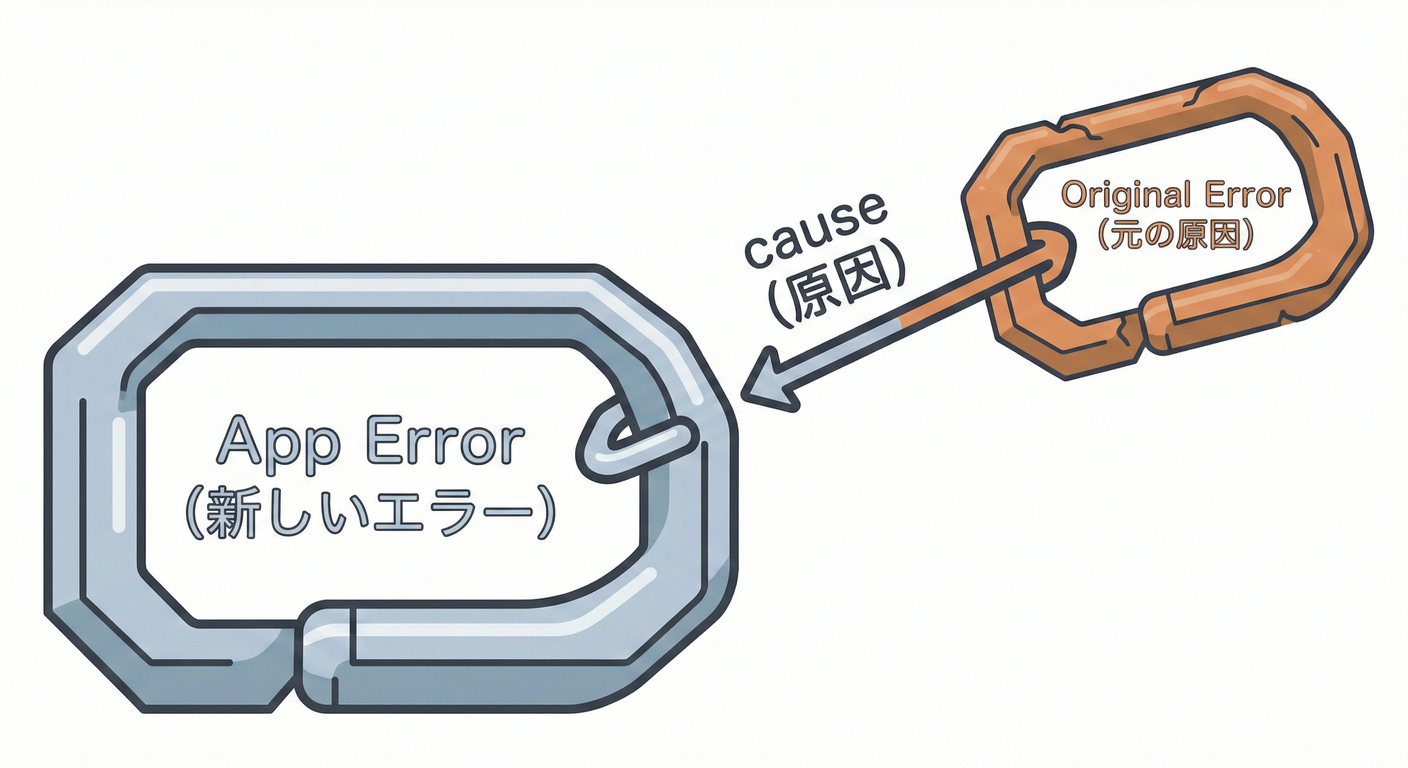 causeでエラーを連鎖させる