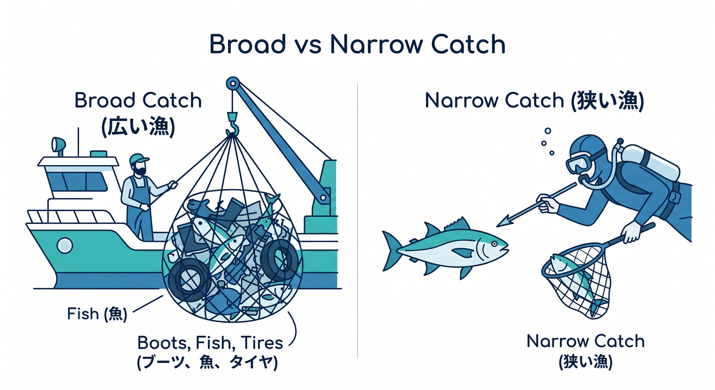 Broad vs Narrow Catch