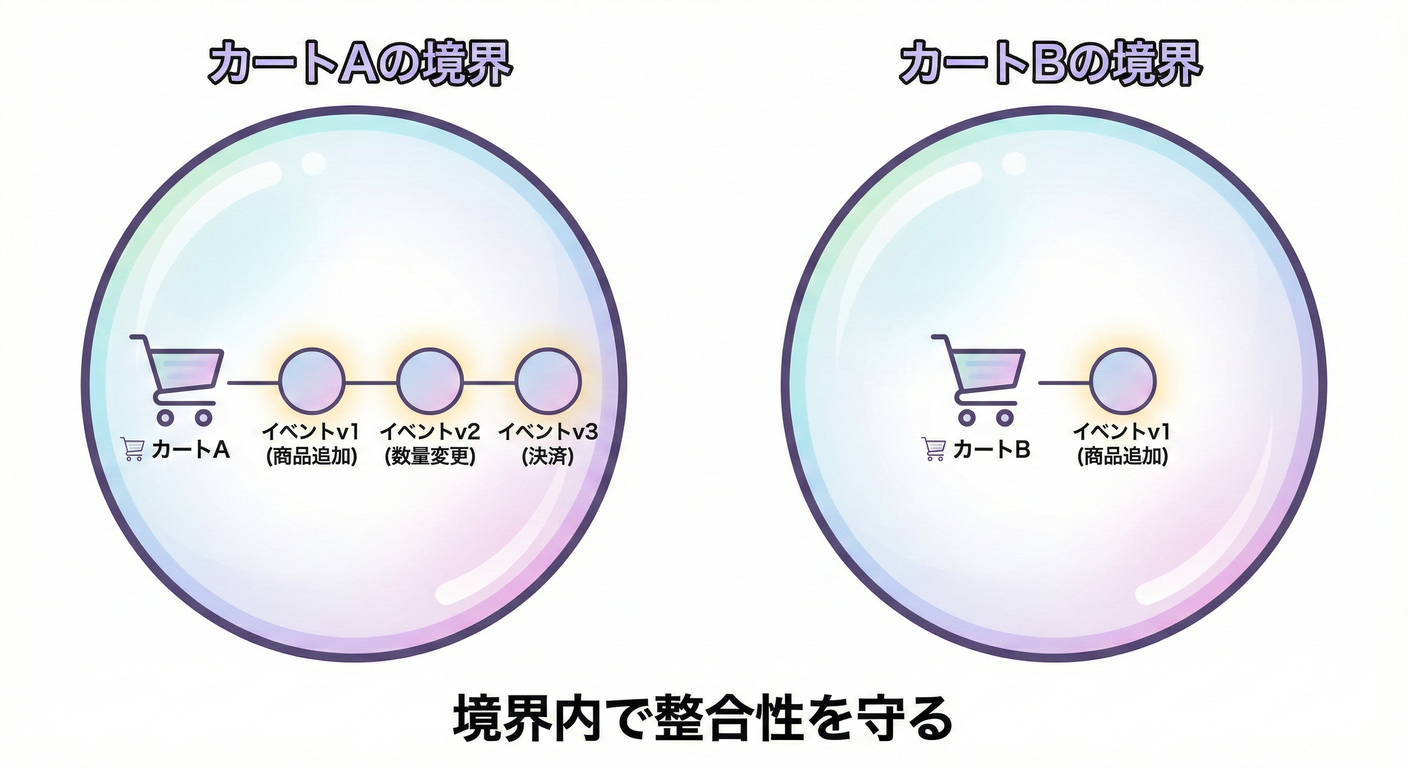 集約の境界：1ストリームに閉じた整合性