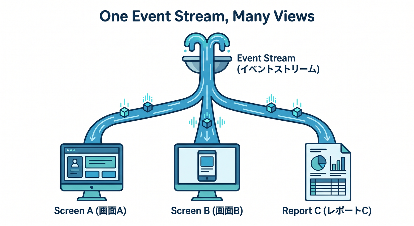 One Event Stream, Many Views