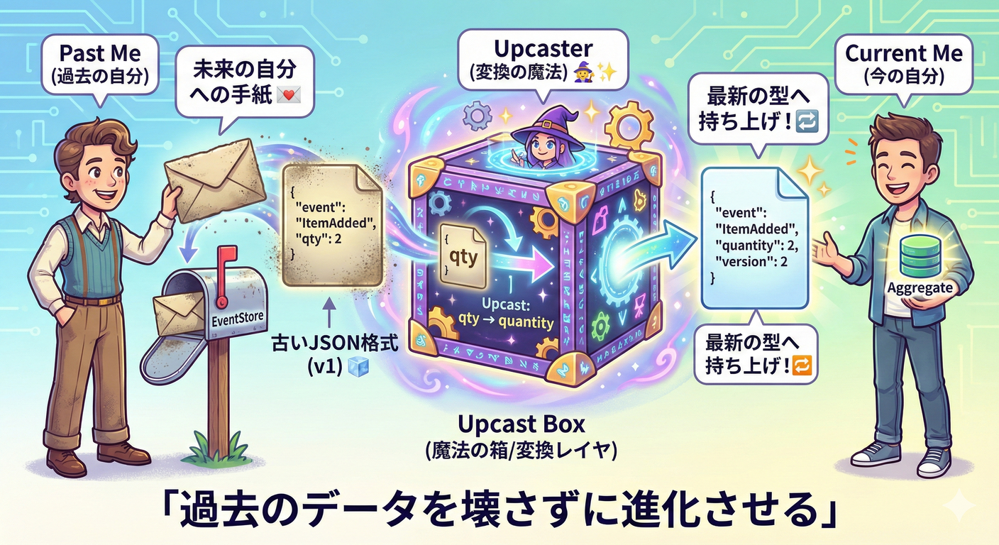 Upcasting：古いJSONを新しい型に変換する魔法の箱