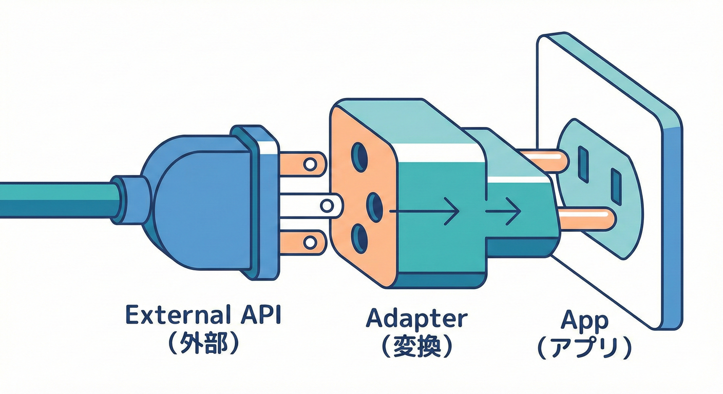 形の違うコンセントをつなぐ変換アダプタ。