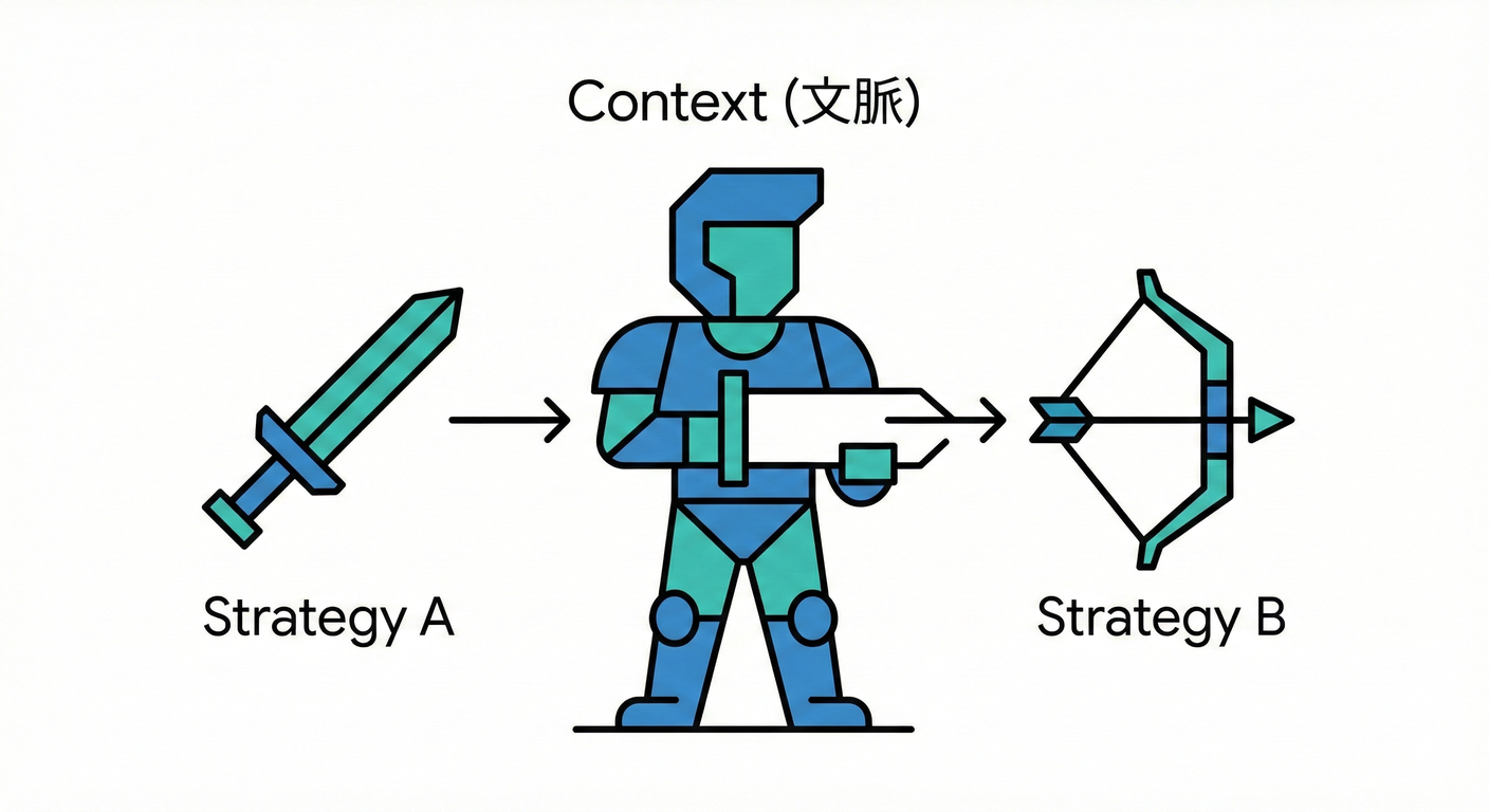 Strategy（戦略の差し替え）。