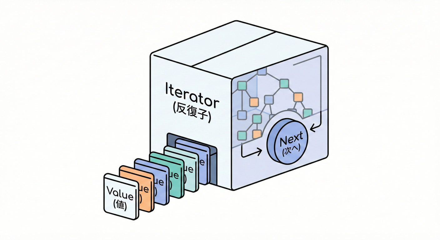 Iteratorのカプセル化(箱の中からひとつずつ出す)