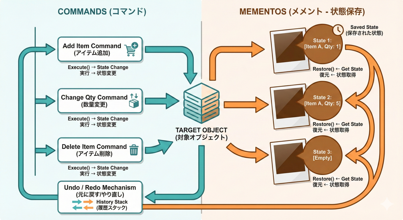 CommandとMementoのハイブリッド構成