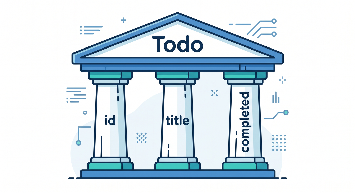hex_ts_study_017[(./picture/hex_ts_study_017_domain_objects_entities.png)
この章は「Todoって何者?」を、小さく・安全につくる回だよ😊 このあとユースケースやAdapterを足していくけど、まず中心(ドメイン)に “しっかりした芯” を作るのが勝ちパターン🏰🛡️
1) 今日作る “最小モデル” はこれだけ 🎯
![hex_ts_study_017_todo_pillars