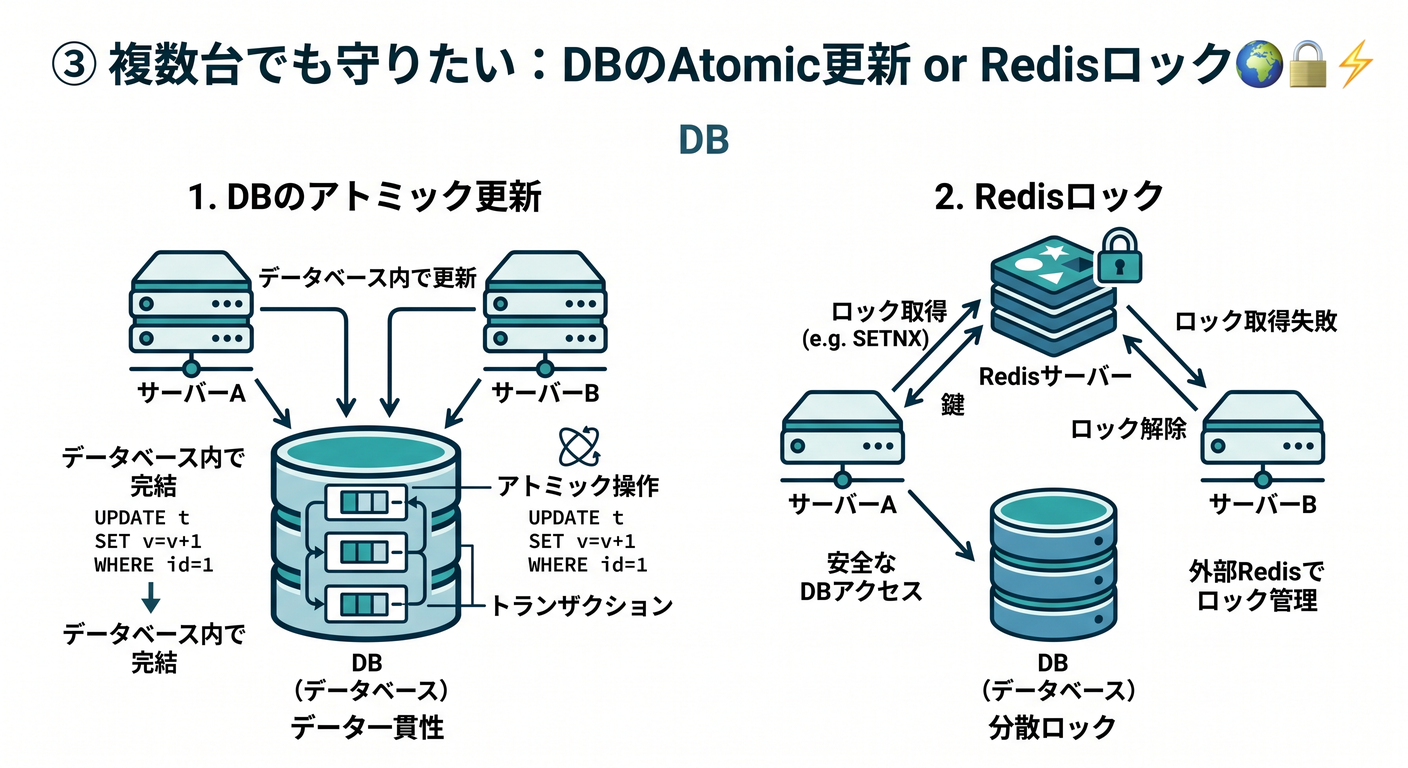 ③_複数台でも守りたいdbのatomic更新_or_redisロック