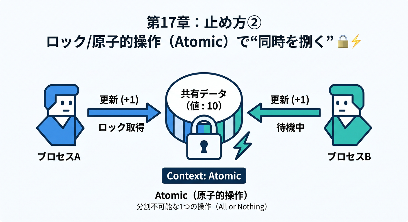 第17章止め方②_ロック原子的操作atomicで同時を捌く