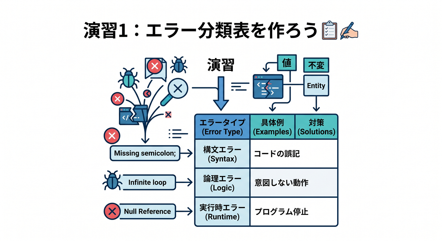 演習1エラー分類表を作ろう