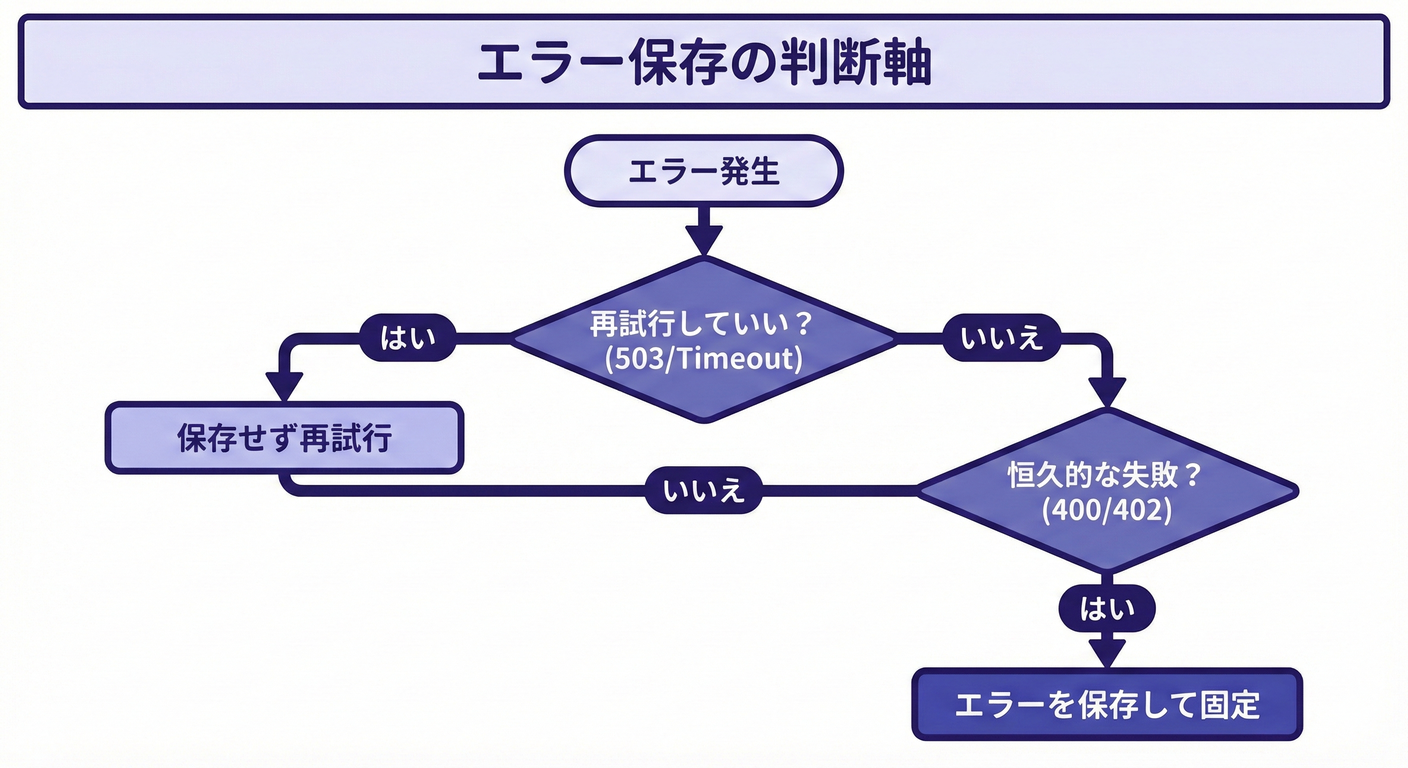Decision Flow: To Save or Not to Save Error