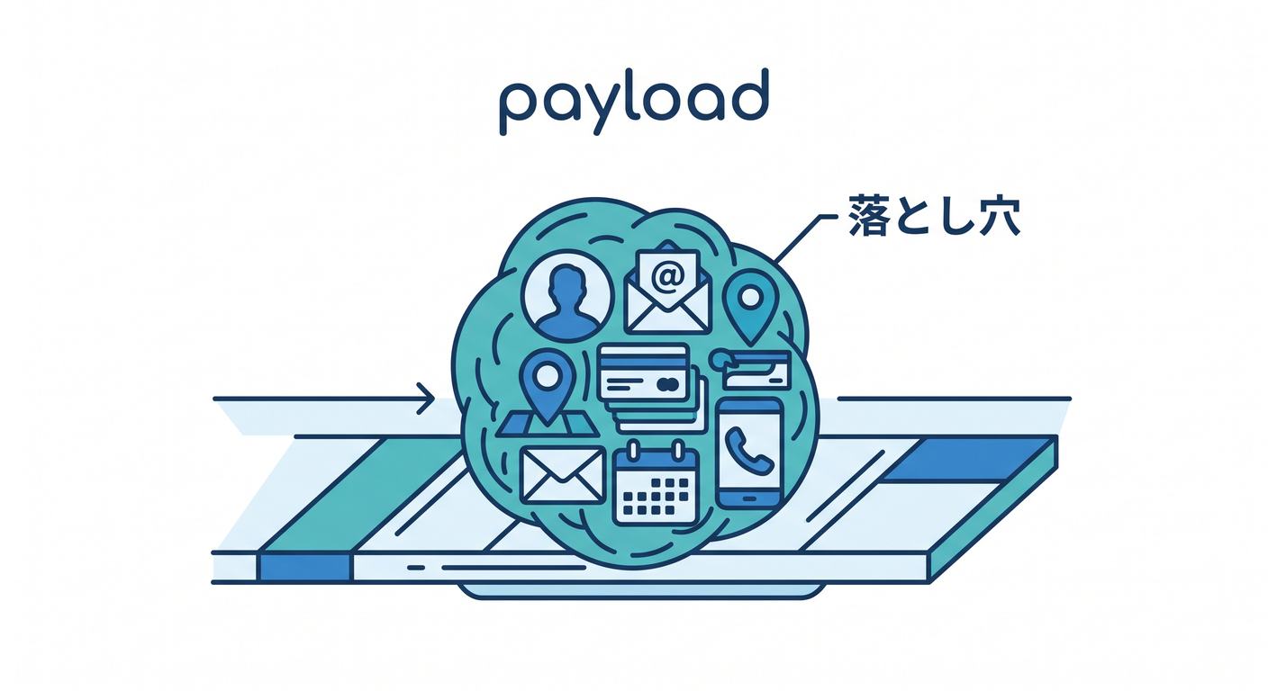 落とし穴③payloadが巨大個人情報モリモリ