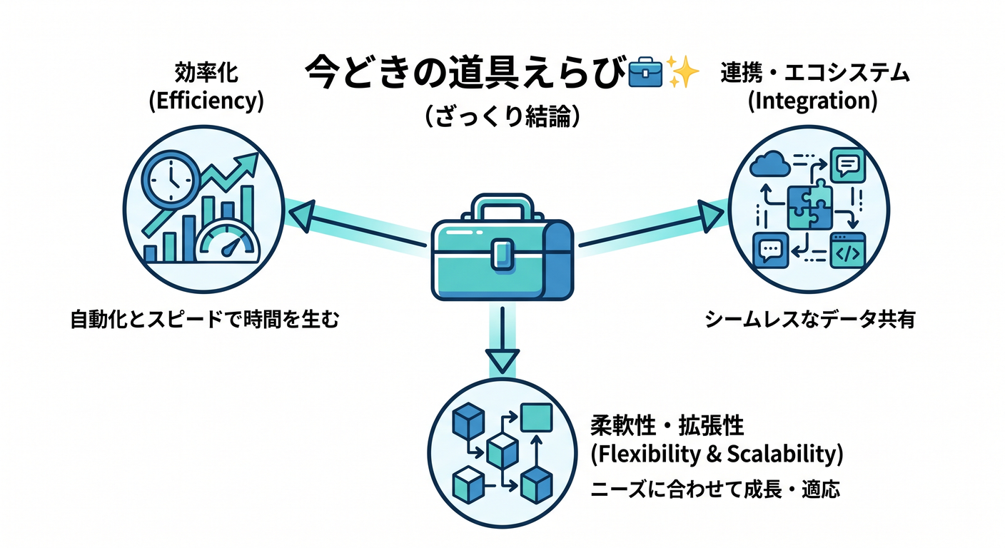 今どきの道具えらびざっくり結論