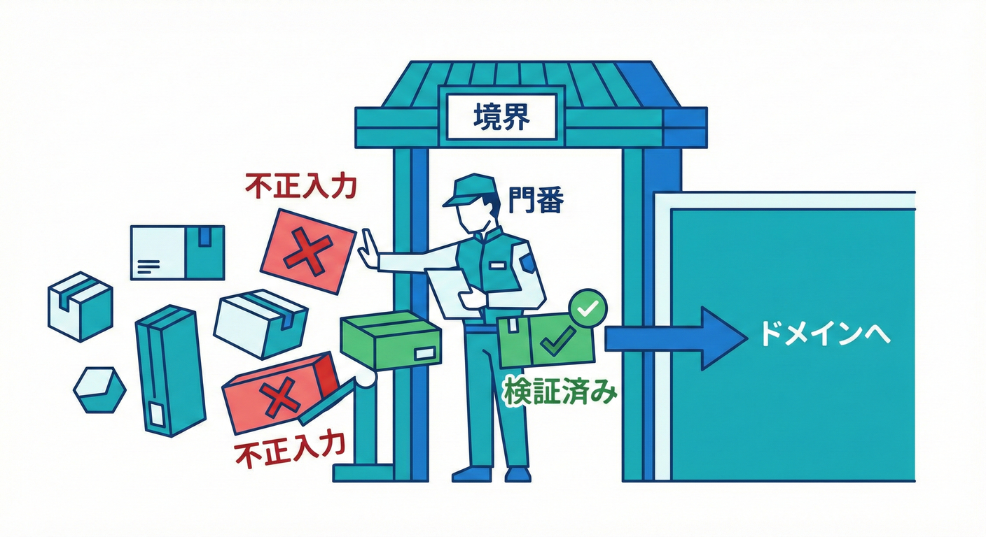 ① 「境界で検証して変換する」🚧✅