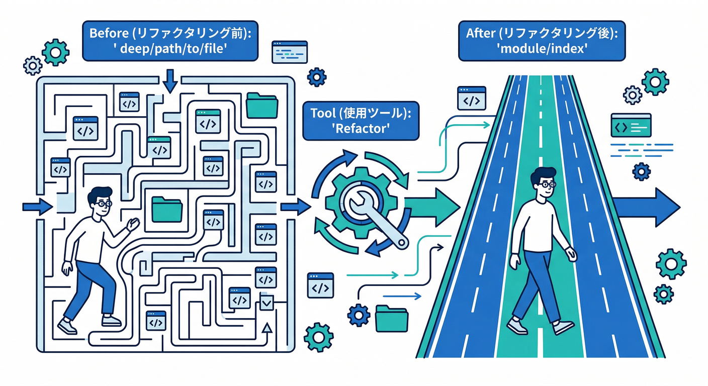 リファクタリング前後 (Refactoring Imports)
