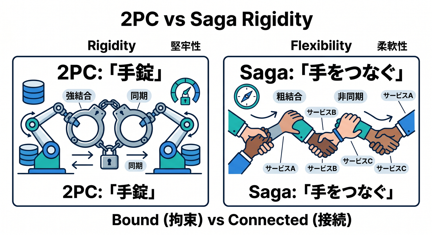 2PC vs Saga Rigidity
