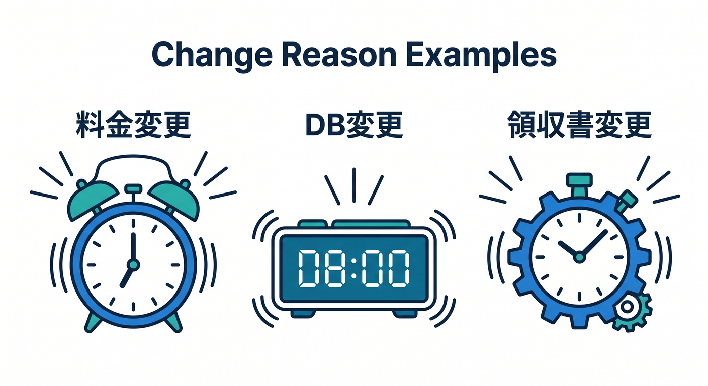Change Reason Examples