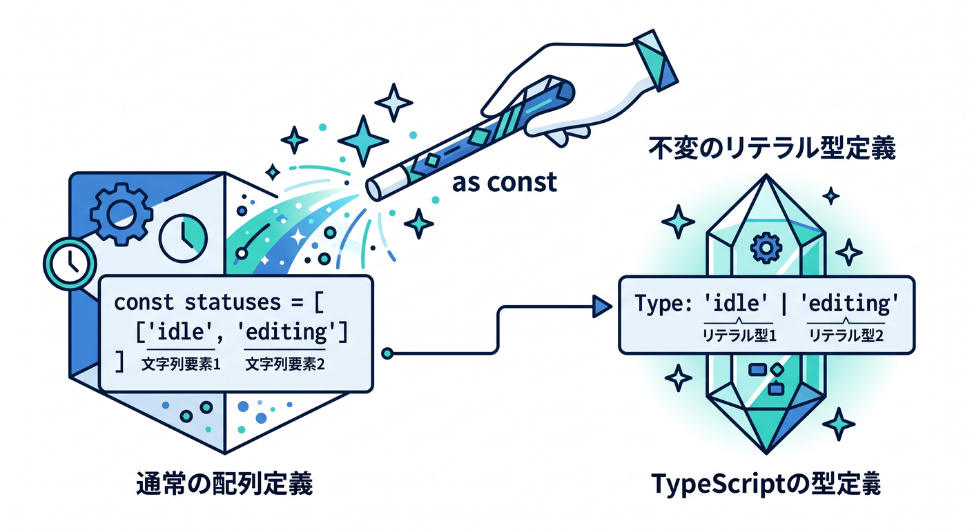 state machine ts study 017 as const magic