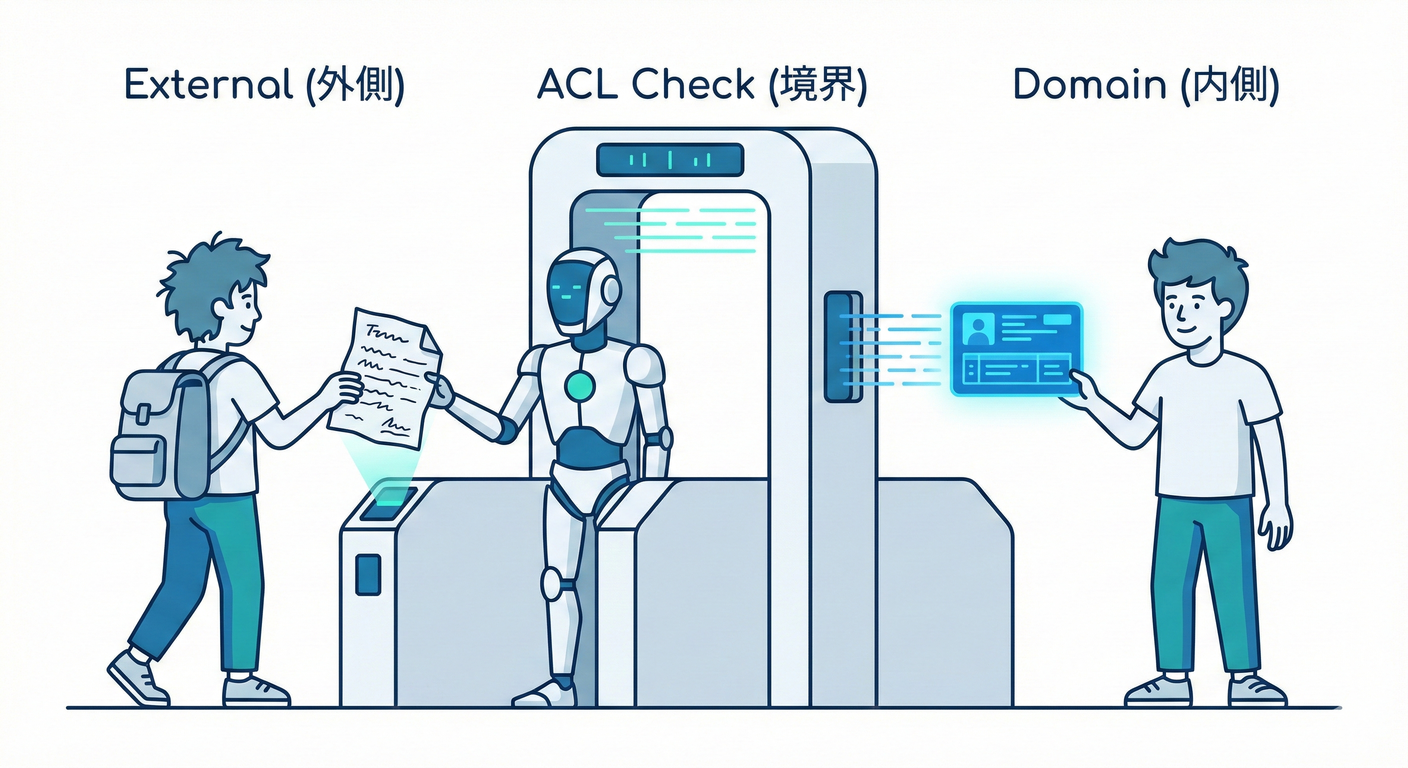 イメージ：入国審査（境界でのチェック）