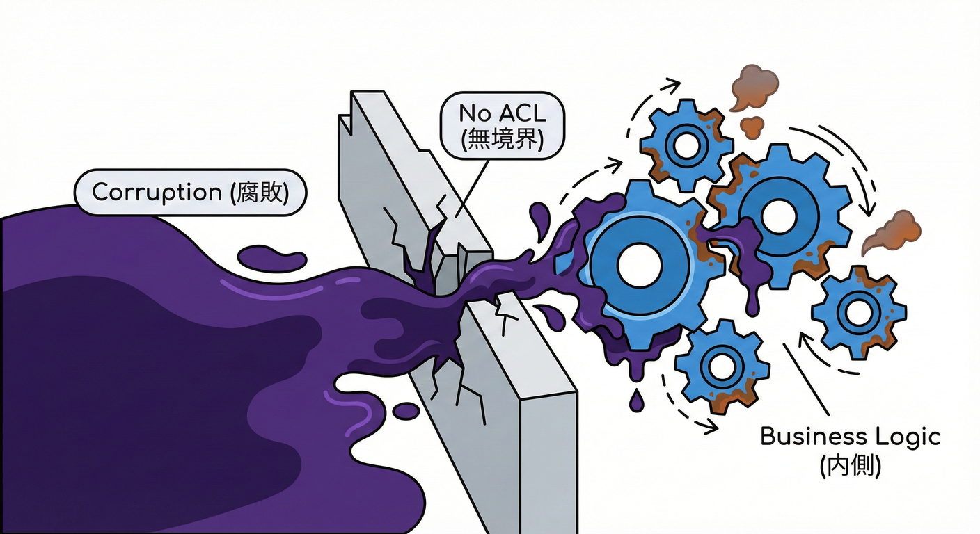 イメージ：外部DTOによる内側の侵食