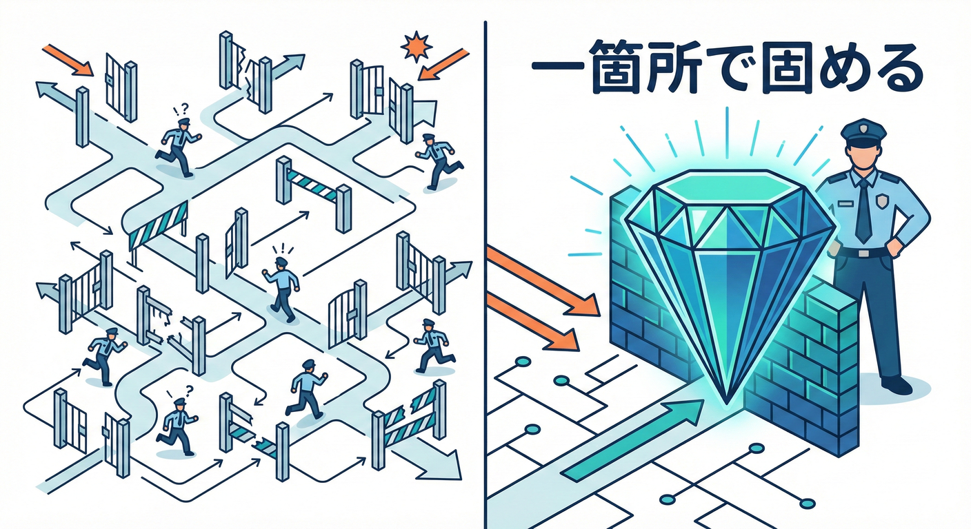 一箇所で固める