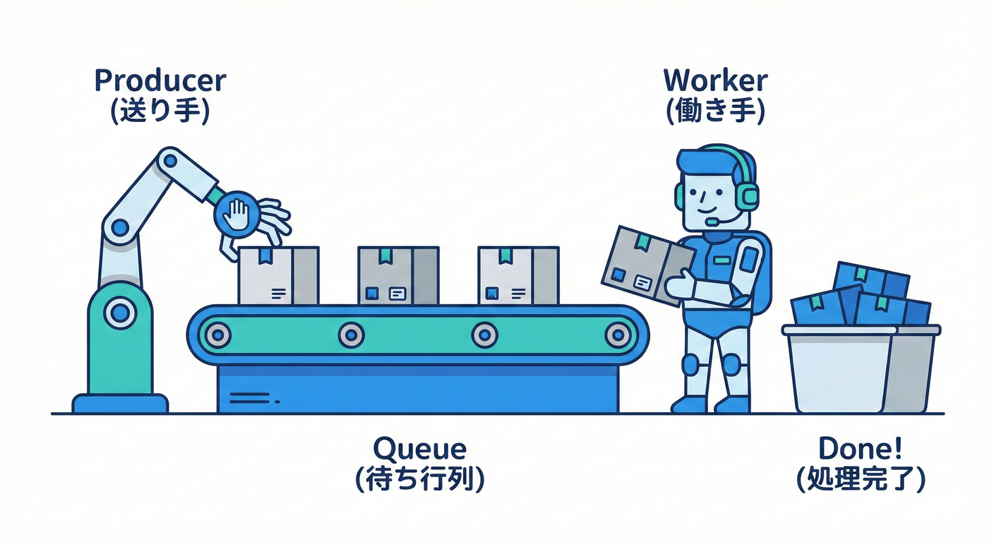 キューとワーカーの構成