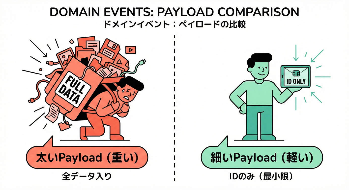 Payload 設計：太い情報（持ちすぎ）と薄い情報（最小限）の比較