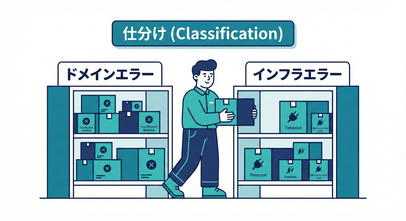 失敗の種類を「ドメイン」「インフラ」「未知」に分類する