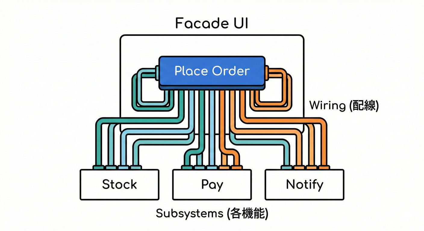 1つの入口関数から内部への配線。