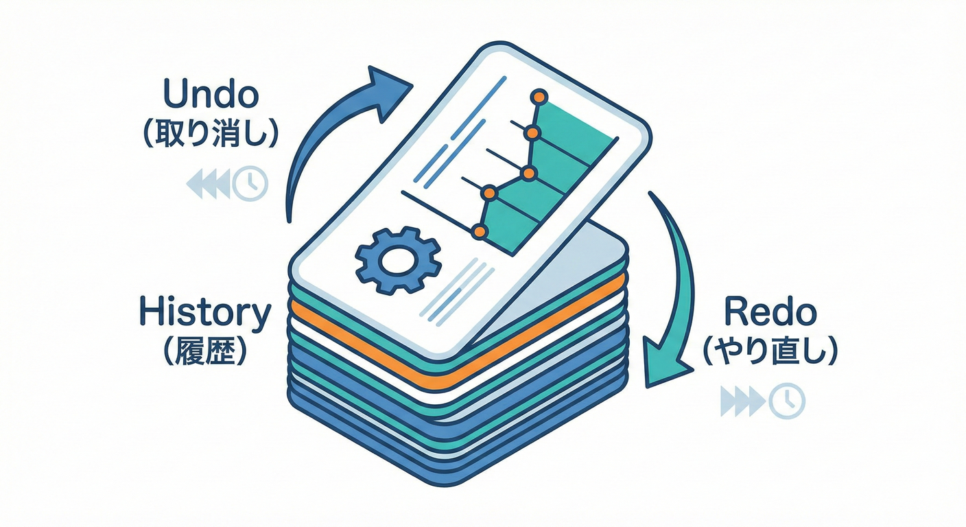 CmdによるUndo/Redoスタック。