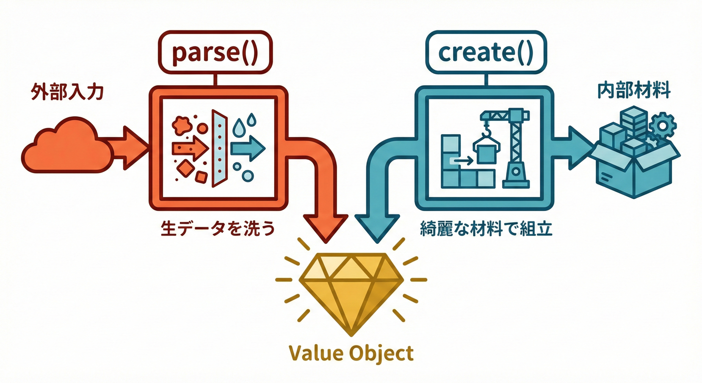 create と parse の使い分け🧭✨(ここ超大事!)