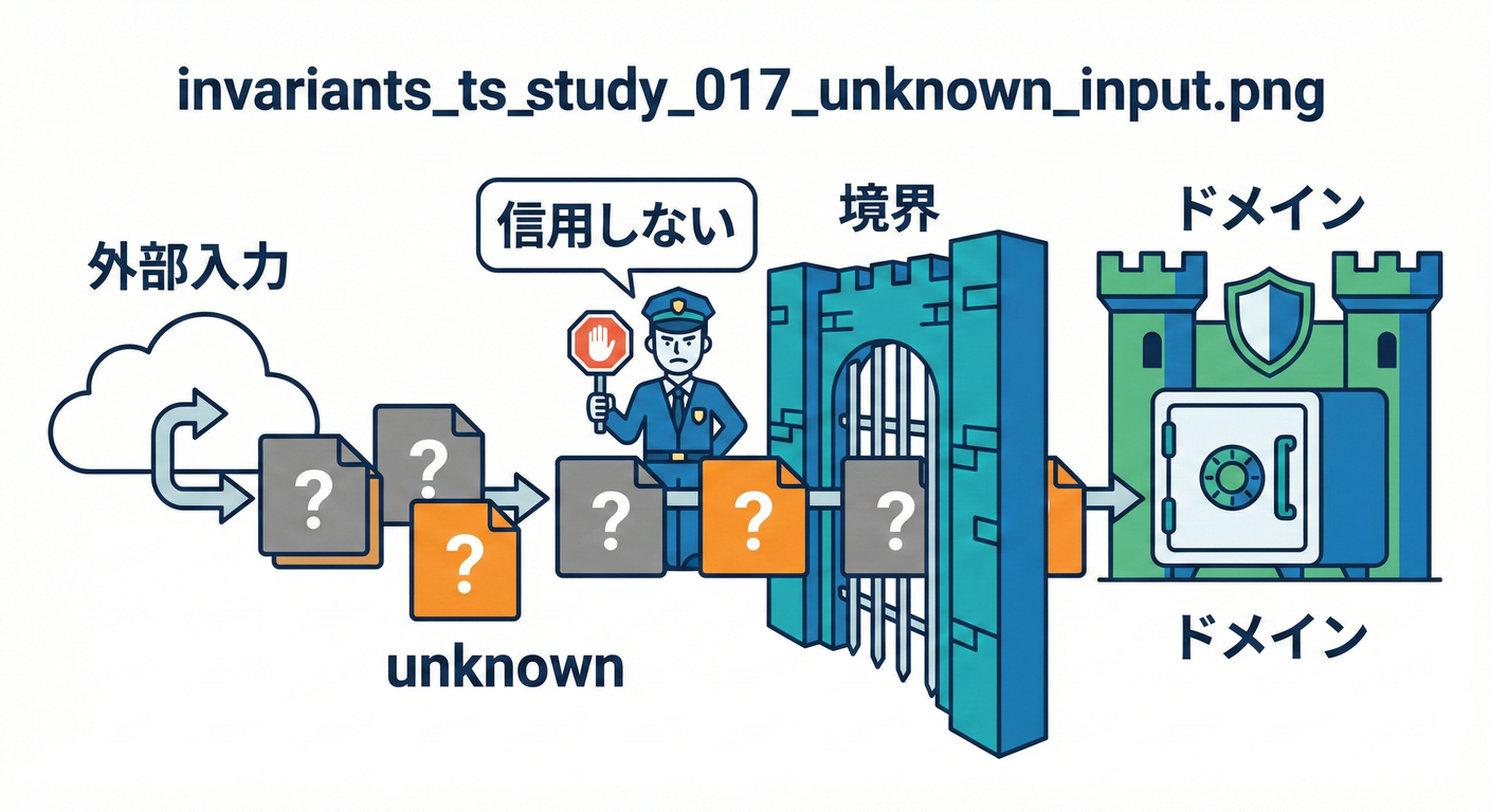 第17章 境界の設計①:外部入力はまず unknown で受ける🕵️♀️❓