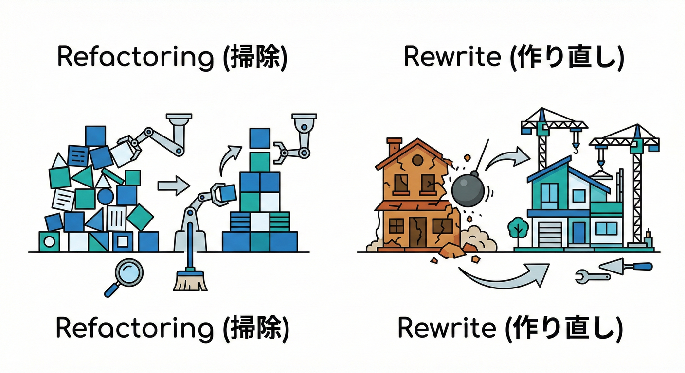 Concept: Refactoring vs Rewrite