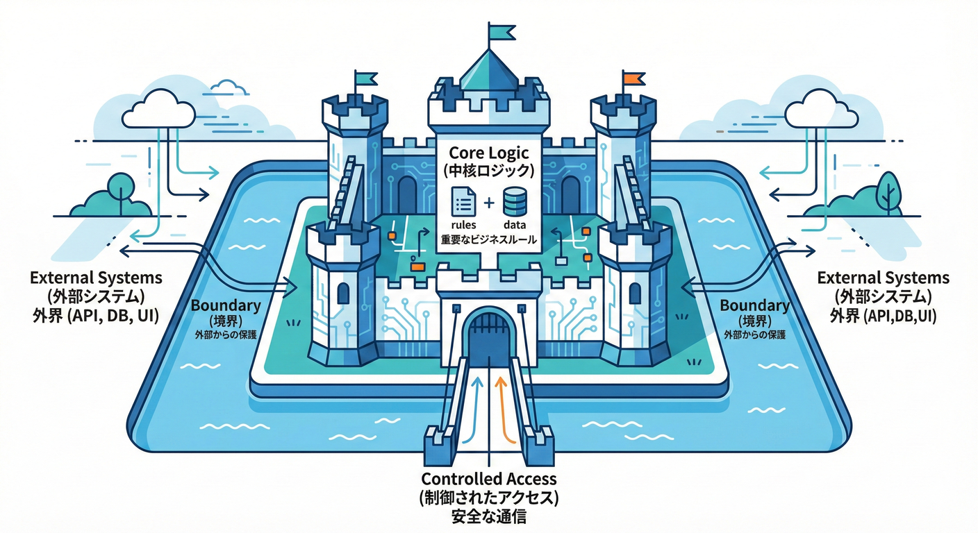 お城の堀(境界)